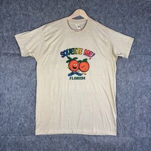 True Vintage 1970s Squeeze Me T-Shirt XL Poly Cotton Florida Oranges Boobs USA